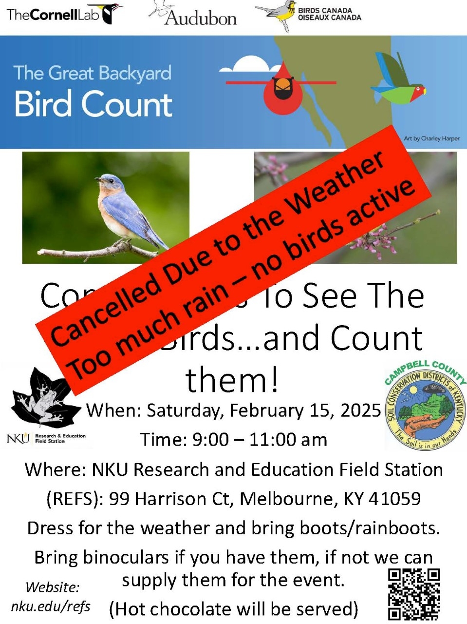 REFS Great Backyard Bird Count - Cancelled due to weather 