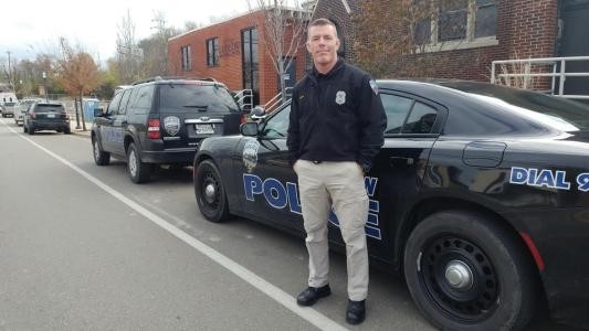 Scott Smith martial arts training with Ludlow police officer
