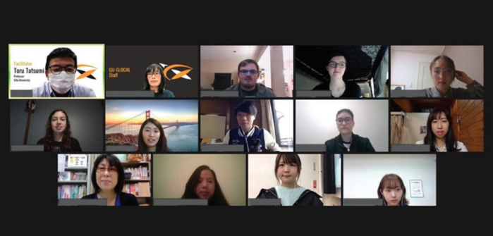 Screenshot of Zoom call with students